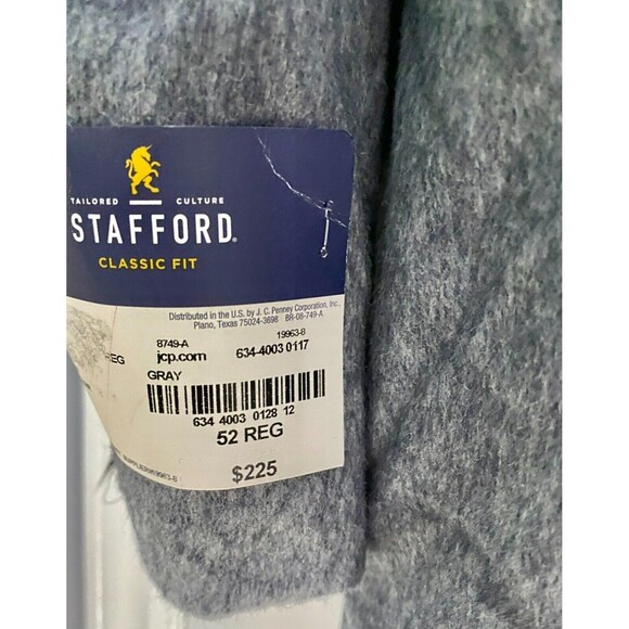 Stafford 100% Camel Hair Classic Fit Notch Lapel Sport Coat - Gray - Size 52R - Picture 4 of 7